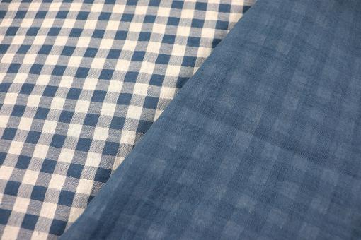 Double Gauze Vichy-Karo - zweiseitig - Nachtblau 