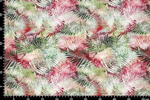 Viskose-Plisseejersey - Tropical Leaves 