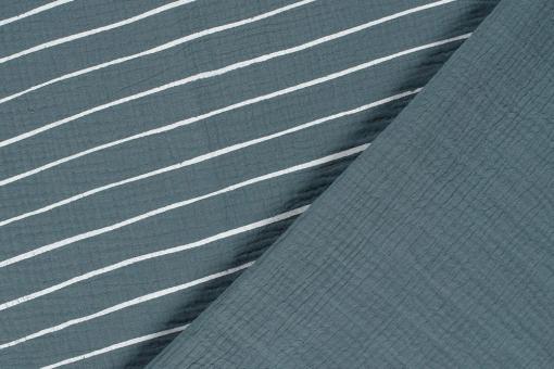 Double Gauze - Indigo-Streifen 