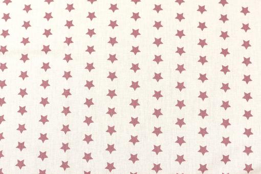 Baumwollstoff - Stars - 295 cm - Weiß/Dusty Pink 