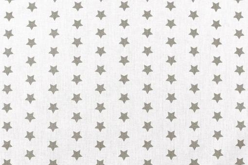 Baumwollstoff - Stars - 295 cm - Weiß/Hellgrau 