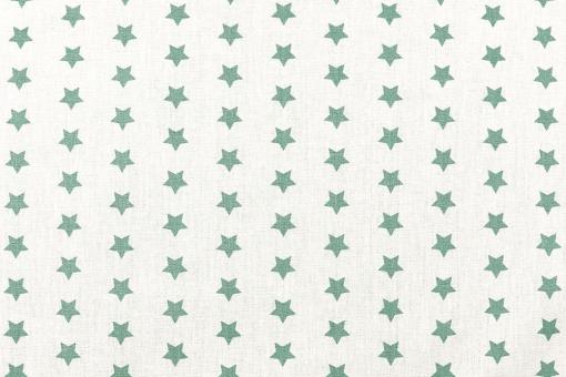 Baumwollstoff - Stars - 295 cm - Weiß/Mint 