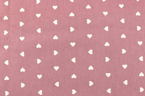 Bettwäsche-Stoff - Herzen - 295 cm - Dusty Pink 