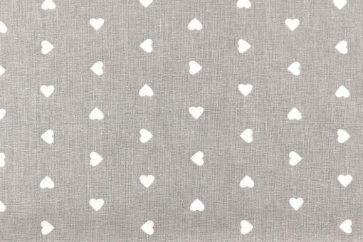 Bettwäsche-Stoff - Herzen - 295 cm - Hellgrau 