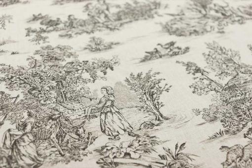 Baumwollstoff Toile - Erntedank - Grau 