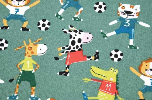 Baumwollstoff - Sportliche Tiere 