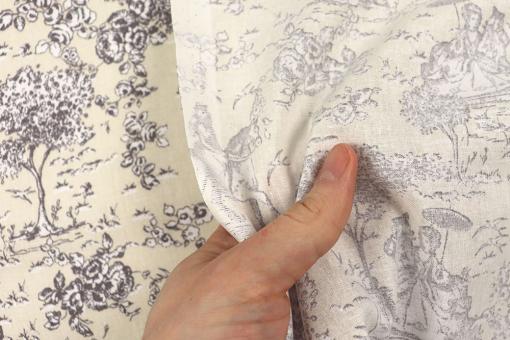 Baumwollstoff mit Toile de Jouy Reitern 