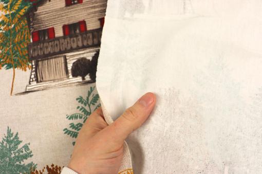 Dekostoff Baumwolle mit Ferienhaus 