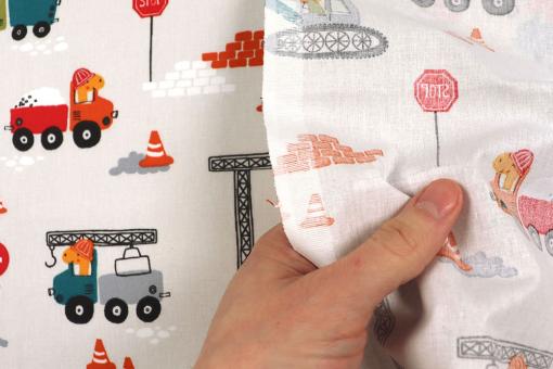 Baumwollmix mit Dinos auf der Baustelle 