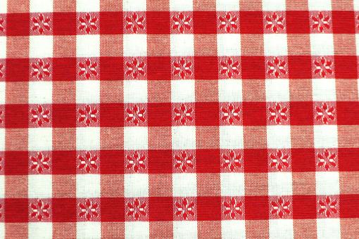 Dekostoff - Blumen-Vichy - 280 cm - Rot 