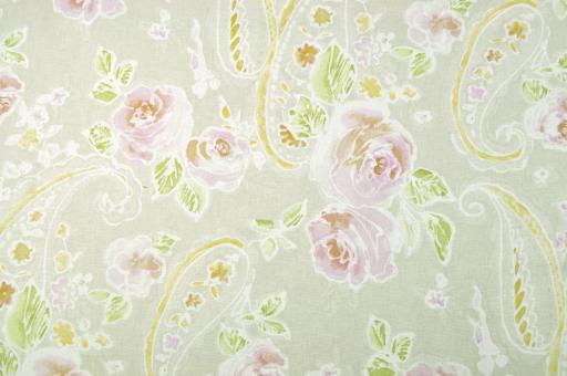 Deko-Stoff premium - Mountain - Aquarell-Blumen -  280 cm - Beige 