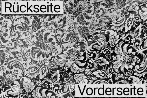 Zweiseitiger Jacquard - A Fleurs - Schwarz/Silber 