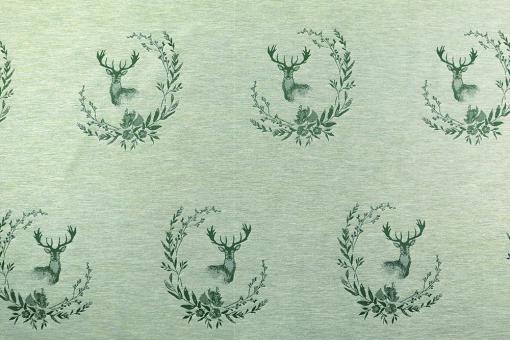 Jacquard-Dekostoff beidseitig - Hirsch-Nostalgie 