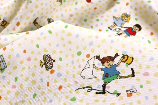 Dekostoff mit witziger Pippi Langstrumpf 