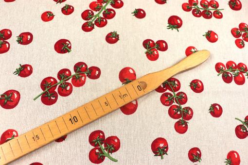 Deko-Stoff in Leinenoptik mit Tomaten 