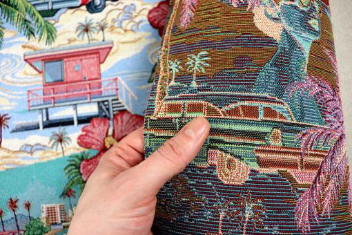 Gobelin-Stoff mit tropischem Retro-Design 