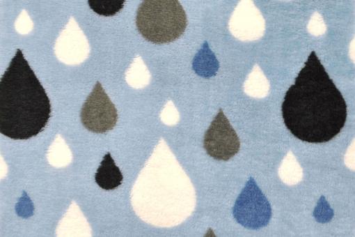 Wende-Kuschelfleece - Clouds and Raindrops  - Blau 