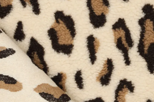 Fleece Sherpa mit wildem Leo Muster 