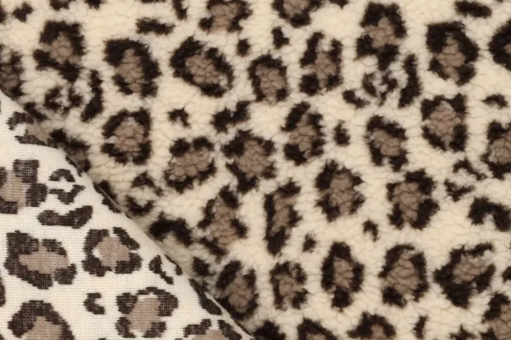 Fleece Sherpa mit kleinem Leo Muster 