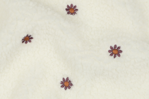 Fleece Sherpa mit gestickten Blumen 
