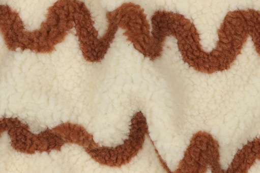 Fleece Sherpa mit braunen Wellen 