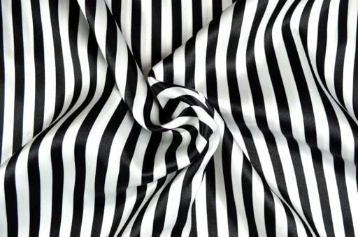 Satin Streifen - Weiß/Schwarz 