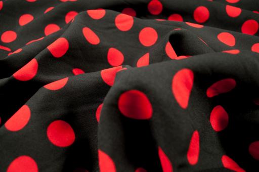Allround-Stoff - Punkte - Schwarz/Rot 