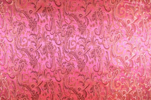 China Kunstseide Paisley-Ornamente - Rosa/Kupfer 