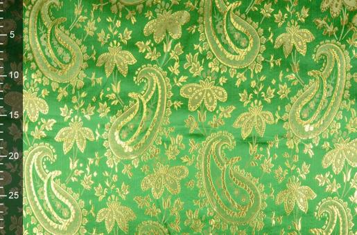 Brokat - Happy Paisley - Grün/Gold 