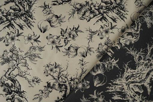 Brokat Stoff mit Toile de Jouy 