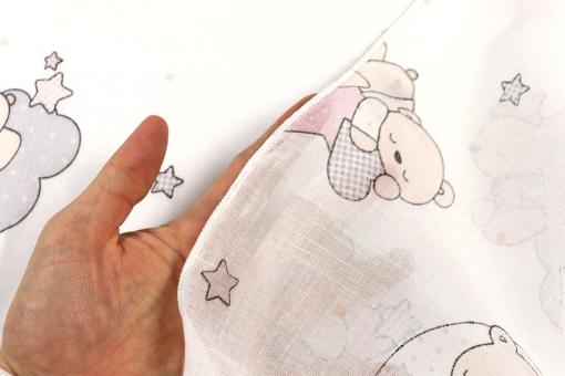 Gardinenstoff mit Bleiband - Teddys - 280 cm 