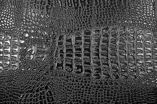 Krokodilleder-Imitat - Metallic Schwarz