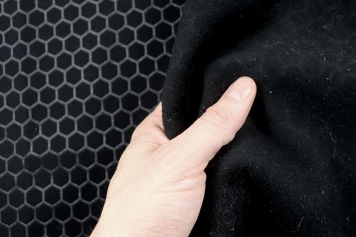 Softshell Stoff mit Hexagon Muster - Schwarz 