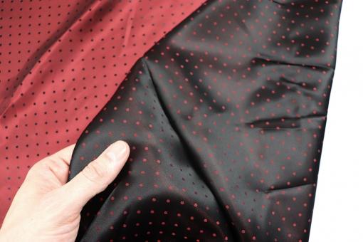 Taft-Jacquard mit Punkten - Bordeaux/Schwarz 