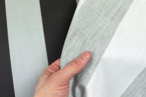 Outdoor-Stoff mit Blockstreifen - Grau/Hellgrau 