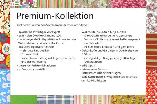 Deko-Stoff premium - Candy - Große Blumen - 280 cm - Türkis 