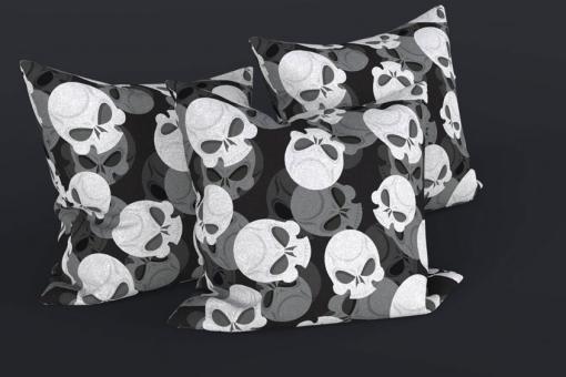Kuschel-Fleece - 3D-Skulls 