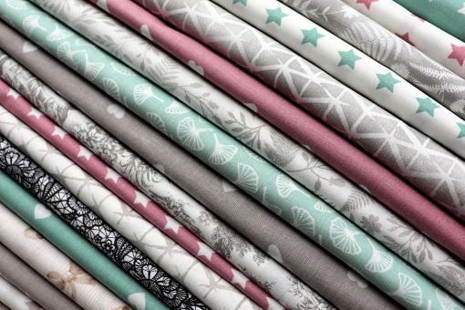 Bettwäsche-Stoff - Herzen - 295 cm - Mint 