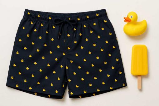 Badehosenstoff - Quack Navy 