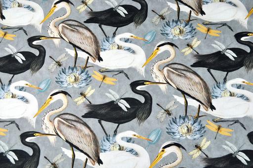 Baumwoll-Dekostoff Fotoprint - Tiere am See 