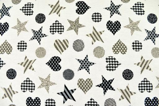 Deko-Stoff Wende-Jacquard - Black and White 