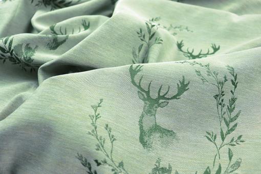 Jacquard-Dekostoff beidseitig - Hirsch-Nostalgie 