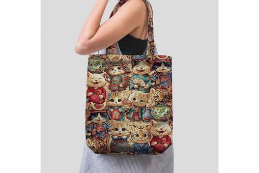 Gobelin-Stoff mit asiatischen Katzen 