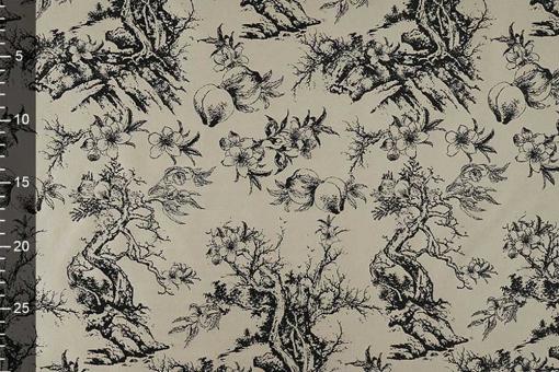Brokat Stoff mit Toile de Jouy 