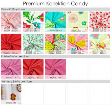 Deko-Stoff premium - Candy - Große Blumen - 280 cm - Türkis 