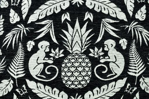 Tierwelt Afrika - Wende-Jacquard Chenille - Schwarz 