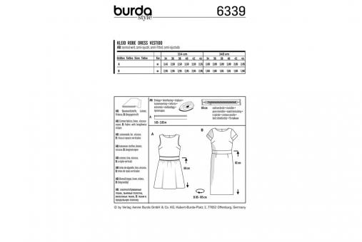 burda Schnittmuster 6339 Kleid mit Taillenblende 