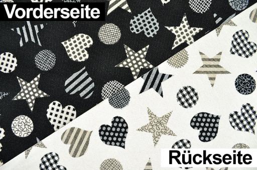 Deko-Stoff Wende-Jacquard - Black and White 