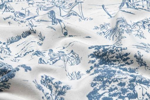 Dekostoff Toile de Jouy - Reiterhof 