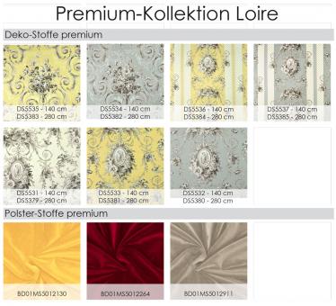 Deko-Stoff premium - Loire - Amulette-Streifen - 280 cm - Grau 